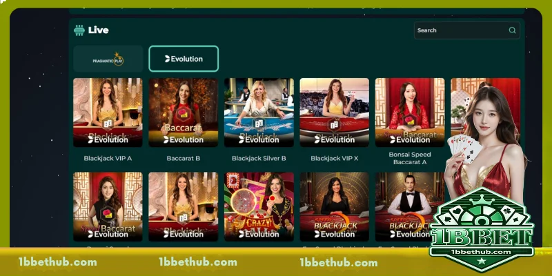 1BBET Live Casino betting lobbies