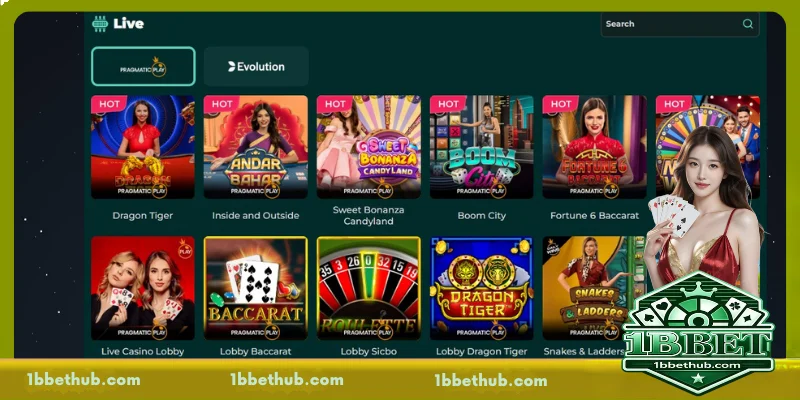 1BBET Live Casino exciting games